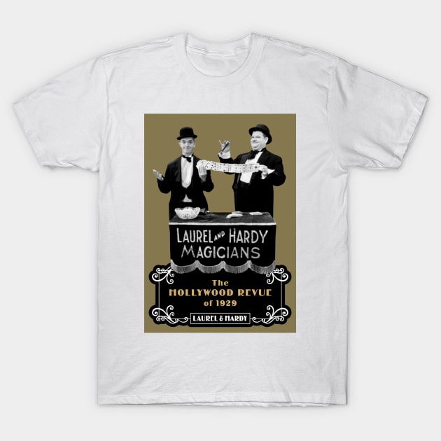 Laurel & Hardy: Magicians (The Hollywood Revue of 1929) T-Shirt by PLAYDIGITAL2020